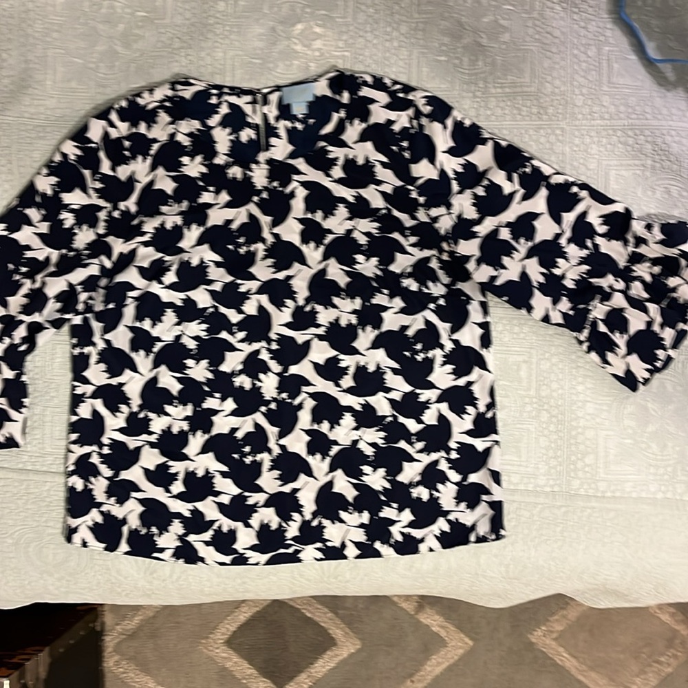 Black and White Floral Blouse from CeCe .